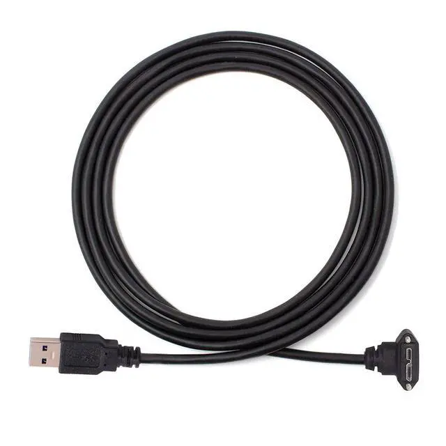 Alt view image 4 of 7 - 3m 90 Degree Right Angled Micro USB Screw Mount to USB 3.0 Data Cable for Point Grey Chameleon Camera