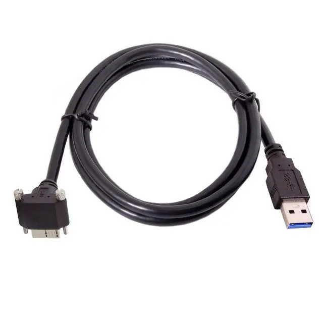 Alt view image 6 of 7 - 3m 90 Degree Right Angled Micro USB Screw Mount to USB 3.0 Data Cable for Point Grey Chameleon Camera