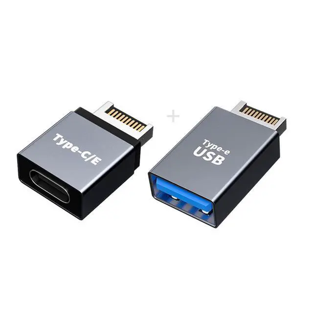 Alt view image 7 of 7 - 2pcs USB 3.1 Front Panel Header Male Type-E to Type-A & Type-C USB-C Motherboard Extension Data Adapter
