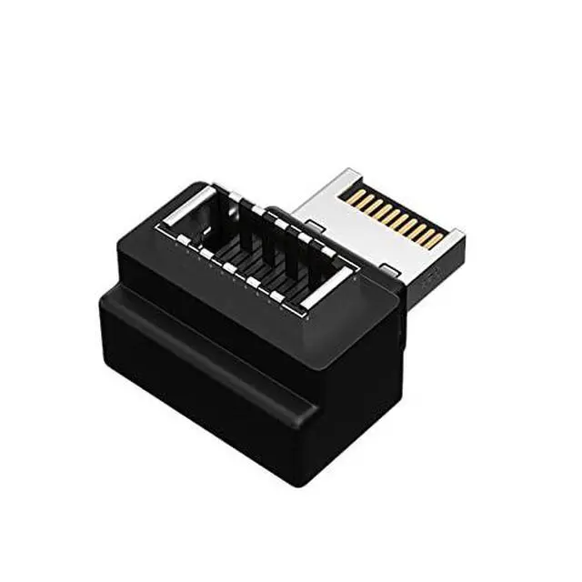 Alt view image 7 of 7 - 3pcs USB 3.1 Front Panel Header Female Type-E to Male Type-A & Type-C USB-C Motherboard Extension Data Angled Adapter
