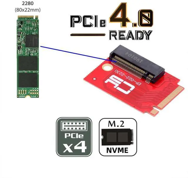 Alt view image 4 of 7 - M-Key 22x30mm NVME Extension SSD to NGFF 22x80mm Upgrade Adapter Compatible with ROG Ally Gaming