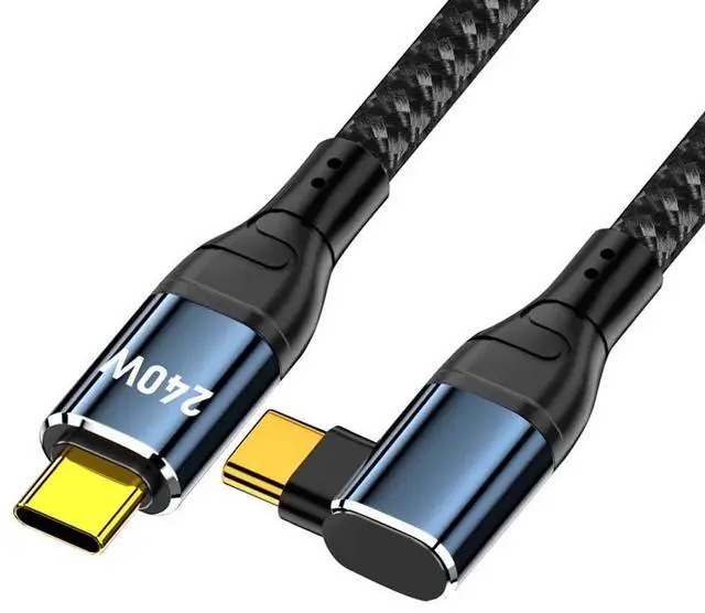 Main image of USB-C 240W 480Mbps 48V 5A Type-C Cable Compatible with USB2.0 100W Charging Left Right Angled 90 Degree for Laptop Tablet 200cm