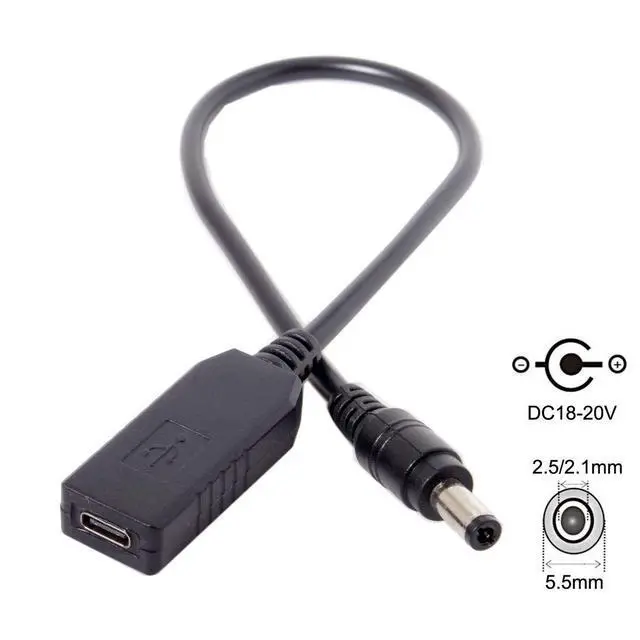 Alt view image 4 of 7 - USB 3.1 Type C USB-C to DC 20V 5.5 2.5mm & 2.1mm Power Plug PD Emulator Trigger Charge Cable for Laptop