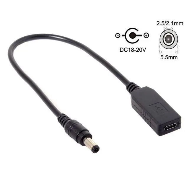 Alt view image 3 of 7 - USB 3.1 Type C USB-C to DC 20V 5.5 2.5mm & 2.1mm Power Plug PD Emulator Trigger Charge Cable for Laptop