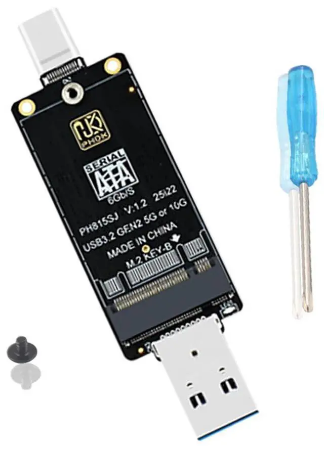 Main image of PH815SJ M.2 SATA NGFF to USB A + USB C Dual-Header Adapter Board 6Gbps, External SSD Converter for B+MKey/B-Key 2242 SATA SSD, No Driver Required, for PC Laptop Phone