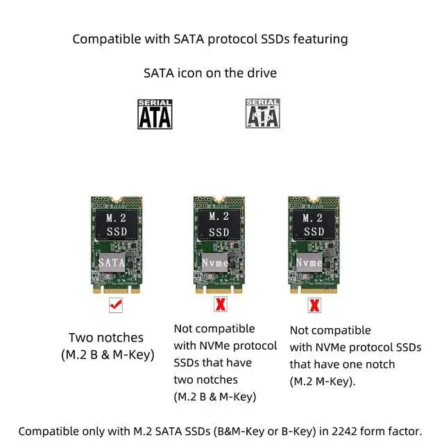 Alt view image 3 of 7 - PH815SJ M.2 SATA NGFF to USB A + USB C Dual-Header Adapter Board 6Gbps, External SSD Converter for B+MKey/B-Key 2242 SATA SSD, No Driver Required, for PC Laptop Phone