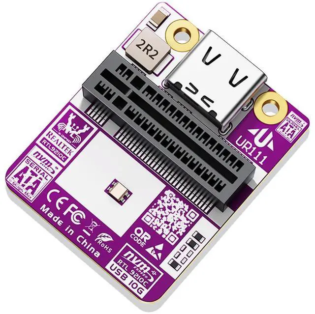 Main image of UR111 SSD Adapter NVMe & SATA to USB 3.2 Gen2 Card, RTL9210C Controller, 10Gbps High Speed M.2 to USB Adapter, B&M Key Solid Gold PCB, Compatible with Windows Linux
