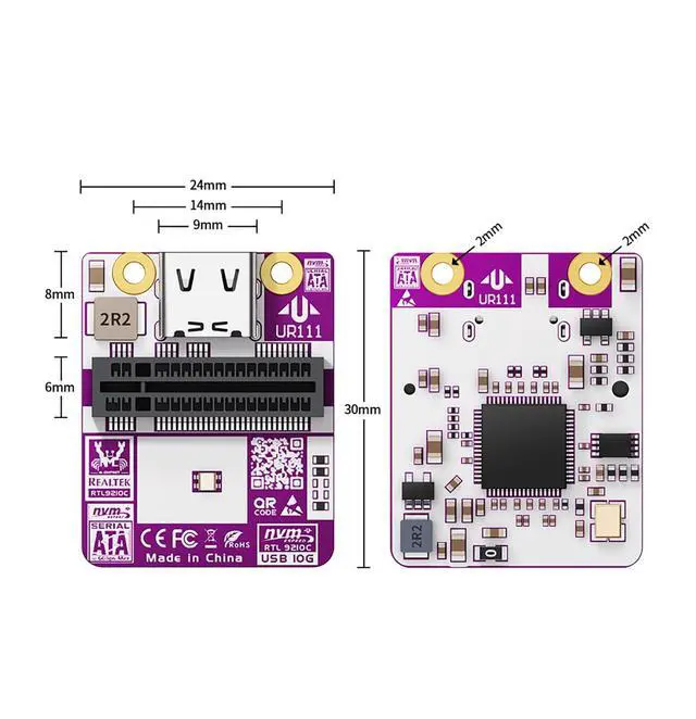 Alt view image 4 of 4 - UR111 SSD Adapter NVMe & SATA to USB 3.2 Gen2 Card, RTL9210C Controller, 10Gbps High Speed M.2 to USB Adapter, B&M Key Solid Gold PCB, Compatible with Windows Linux