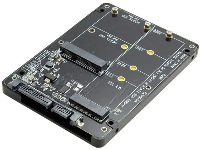 Main image of 2 in 1 Combo M.2 NGFF B-key & mSATA SSD to SATA 3.0 Adapter Converter Case Enclosure