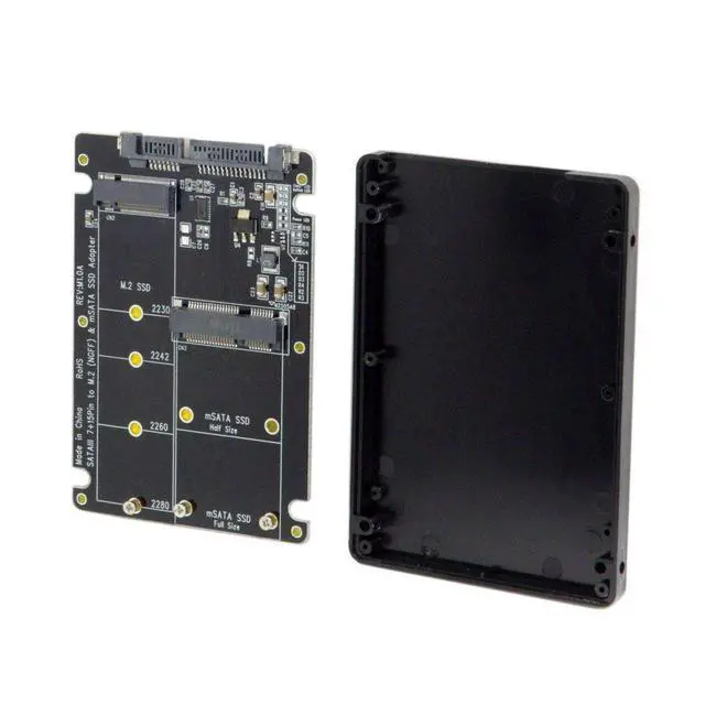 Alt view image 5 of 6 - 2 in 1 Combo M.2 NGFF B-key & mSATA SSD to SATA 3.0 Adapter Converter Case Enclosure