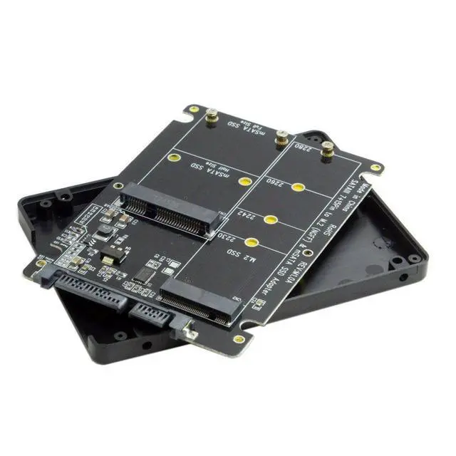 Alt view image 6 of 6 - 2 in 1 Combo M.2 NGFF B-key & mSATA SSD to SATA 3.0 Adapter Converter Case Enclosure