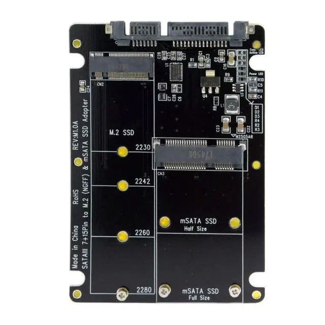 Alt view image 4 of 6 - 2 in 1 Combo M.2 NGFF B-key & mSATA SSD to SATA 3.0 Adapter Converter Case Enclosure