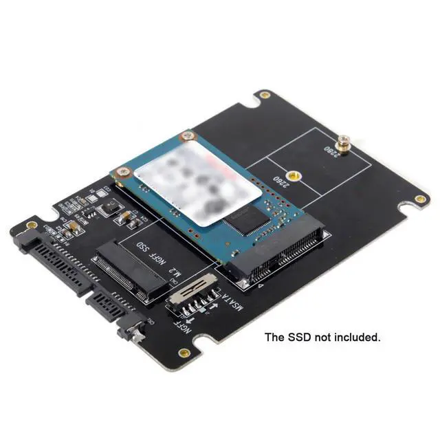 Alt view image 3 of 7 - Combo M.2 NGFF B-Key & mSATA SSD to SATA 3.0 Adapter Converter Case Enclosure with Switch