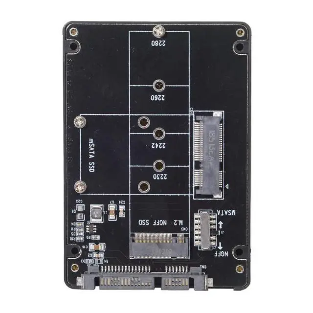 Alt view image 4 of 7 - Combo M.2 NGFF B-Key & mSATA SSD to SATA 3.0 Adapter Converter Case Enclosure with Switch