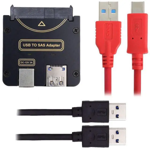 Main image of 29Pin SFF-8482 SAS to 5Gbps USB Type-C & Type-A Hard Disk Drive Raid Adapter with Chipset and Power Port (Need 12V/3A Power Supply)