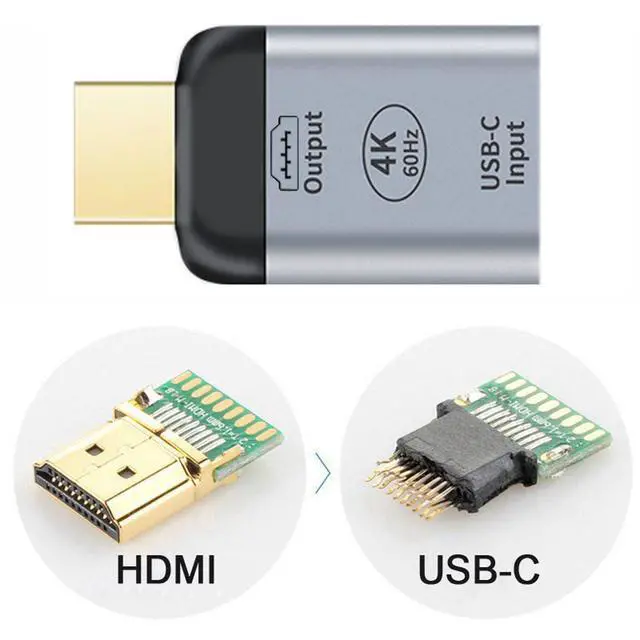 Alt view image 6 of 7 - USB-C Type C Female Source to HDMI Sink HDTV Adapter 4K 60hz 1080p for Tablet & Phone & Laptop