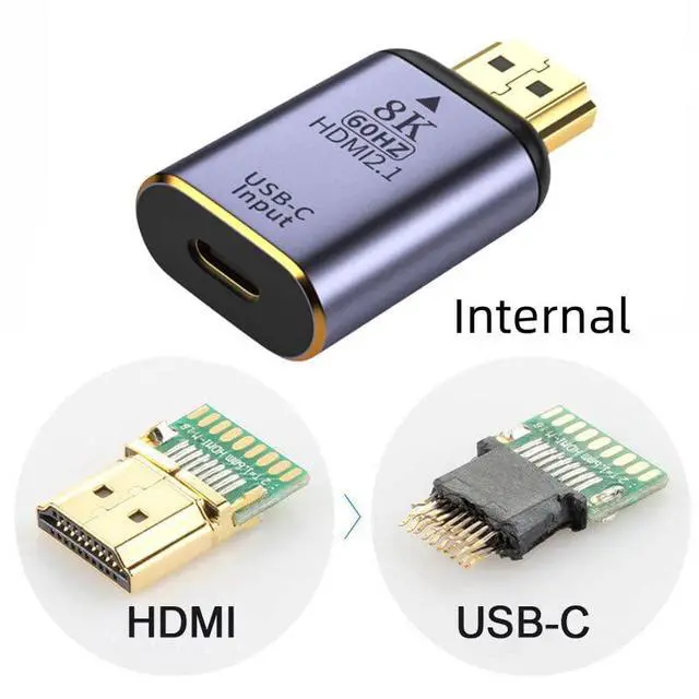 Alt view image 5 of 7 - USB-C Type C Female Source to HDMI Sink HDTV Adapter 8K@60hz 4K@120hz for Tablet & Phone & Laptop