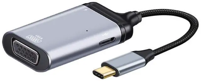 Main image of USB-C Type C to VGA RGB Converter HDTV Adapter 60hz 1080p with Female PD Power Port