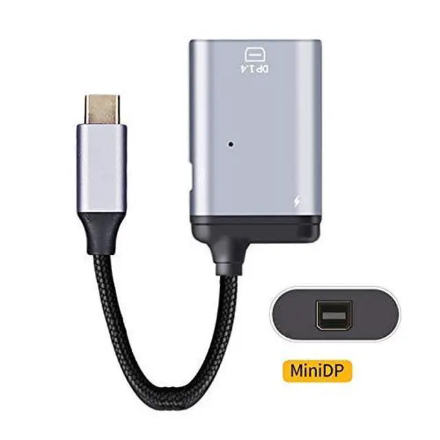 Alt view image 3 of 6 - USB-C Type C to Mini DP Displayport Monitor Converter Adapter 4K 2K 60hz with Female PD Power Port