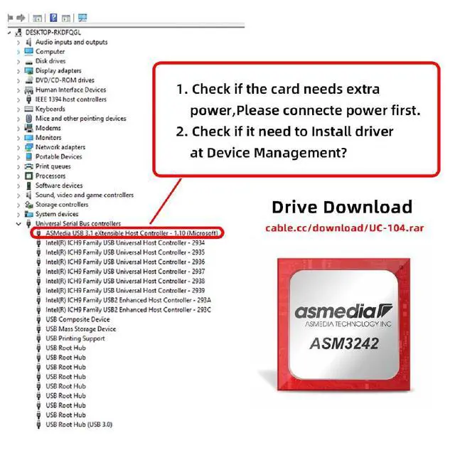 Alt view image 4 of 7 - 20Gbps USB 3.1 Front Panel Socke Type-E t to M-Key NVME NGFF Express Card Adapter for Motherboard ASM3242 Chipset