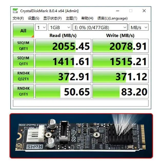 Alt view image 6 of 7 - 20Gbps USB 3.1 Front Panel Socke Type-E t to M-Key NVME NGFF Express Card Adapter for Motherboard ASM3242 Chipset