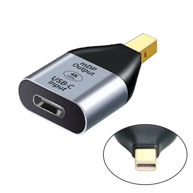 Alt view image 6 of 7 - USB-C Type C Female Source to Mini Displayport DP Sink HDTV Adapter 4K 60hz 1080p for Tablet & Phone & Laptop (Not Work for MINI-DP Host to Type-C Monitor)