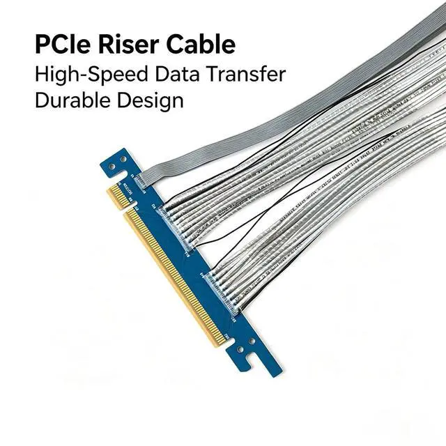 Alt view image 5 of 6 - PCIe 5.0 GPU High-Speed Riser Cable, 270° Connector, for Vertical GPU Mount & Server SAS, 26cm (10.2 in), Full Speed x16, PCIe 5.0/4.0/3.0 Compatible