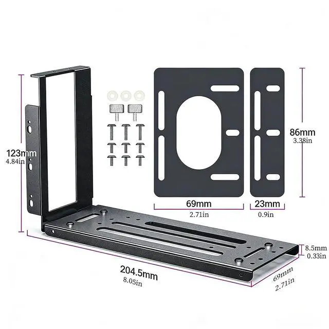 Alt view image 2 of 7 - PCIe x16 Vertical GPU Mount Bracket 90 Degree 2 Slot Graphics Card Case Support PCIe 4.0 for Mid Tower Chassis (Black)
