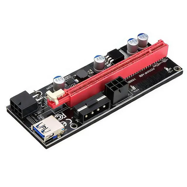 Alt view image 3 of 5 - PCIe 1X to 16X GPU Riser Extension Cable with USB 3.0 PCI Express Riser Adapter, 6 Pin Power for Desktop PC and GPU Vertical Mount (with White Cable)