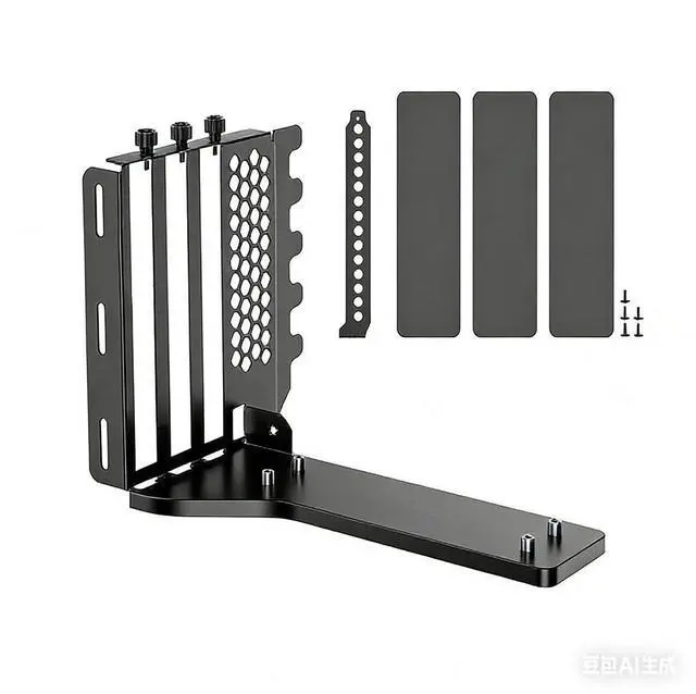Main image of PCIe x16 Vertical GPU Mount Bracket 3-Slot 90 Degree Graphics Card Case Support PCIe 4.0 for ATX MATX EATX Chassis (Black)