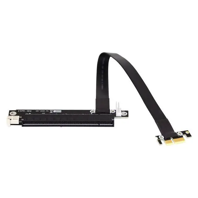 Alt view image 7 of 7 - PCI-E Gen3.0 1x to 16x Riser Cable 30cm PCI-Express PCI-E X16 Extender Right Angled Elbow Design (0.3M)