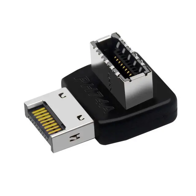 Alt view image 7 of 7 - USB 3.2 Type-E 90 Degree Front Panel Socket, Vertical USB C Header Adapter Converter for Computer Motherboard (PH74A+PH74B)