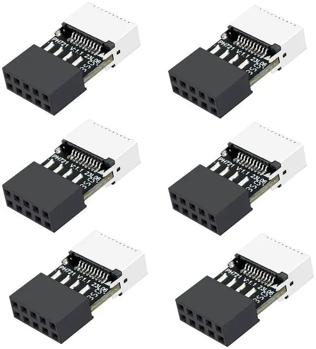 Main image of PH721 Motherboard USB2.0 9PIN to Type-E Adapter Male to Famale Connector USB C Front Panel Socket (6Pcs)