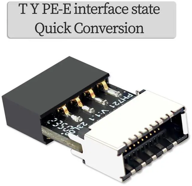 Alt view image 3 of 7 - PH721 Motherboard USB2.0 9PIN to Type-E Adapter Male to Famale Connector USB C Front Panel Socket (6Pcs)