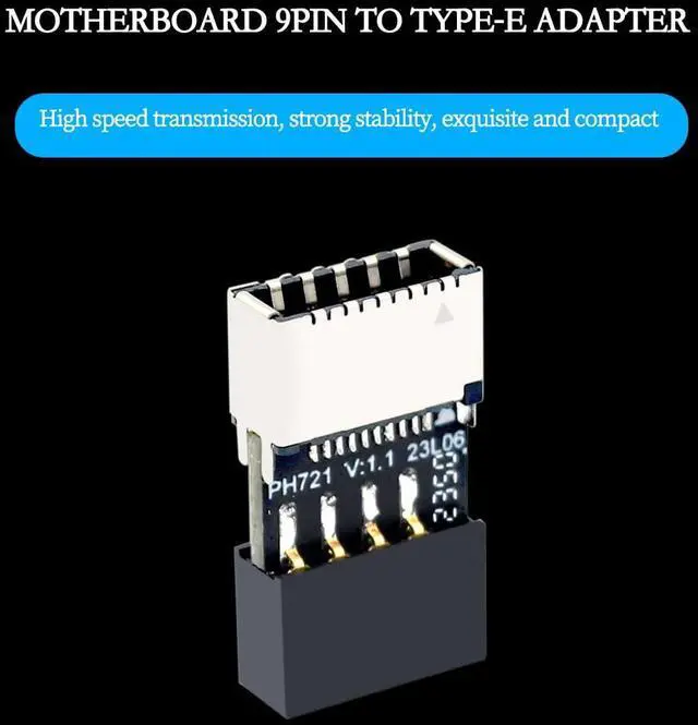 Alt view image 2 of 7 - PH721 Motherboard USB2.0 9PIN to Type-E Adapter Male to Famale Connector USB C Front Panel Socket (6Pcs)