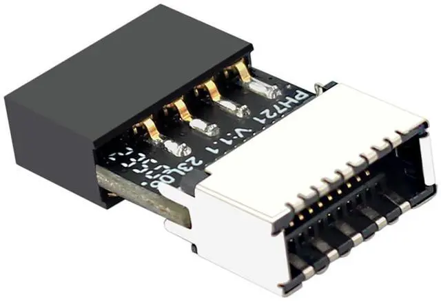 Alt view image 5 of 7 - PH721 Motherboard USB2.0 9PIN to Type-E Adapter Male to Famale Connector USB C Front Panel Socket (6Pcs)