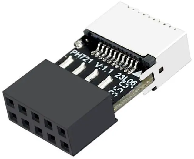 Alt view image 6 of 7 - PH721 Motherboard USB2.0 9PIN to Type-E Adapter Male to Famale Connector USB C Front Panel Socket (6Pcs)