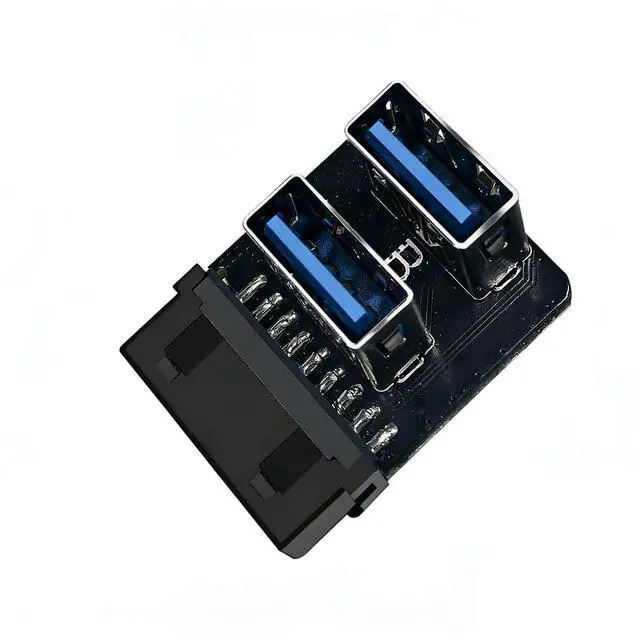 Alt view image 7 of 7 - PH724 USB 3.0 19 Pin Header to Dual Type A Adapter 90 Degree Front Panel USB A Expansion Converter Compatible with Motherboard Internal USB 3 Header (PH724A 3pcs)