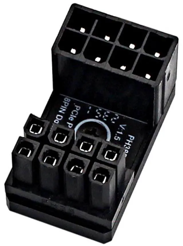 Main image of PH38 CPU 8P Power Adapter with Heatsink Male to Female Header 180 Degree Socket Buckle for Desktop Chassis CPU Wiring Beautification (PH38B-C2 Black, 1piece)