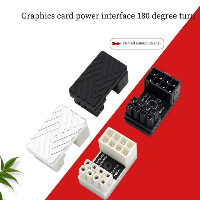 Alt view image 2 of 7 - PH38 CPU 8P Power Adapter with Heatsink Male to Female Header 180 Degree Socket Buckle for Desktop Chassis CPU Wiring Beautification (PH38B-C2 Sliver, 1piece)