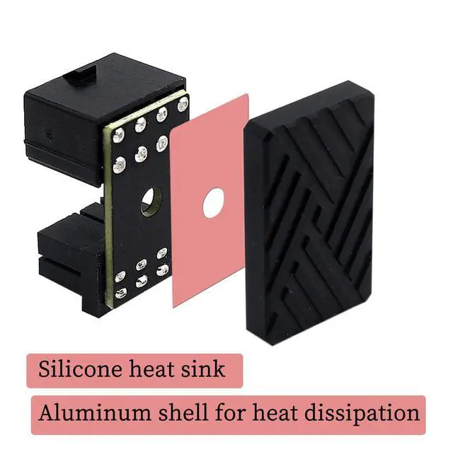 Alt view image 4 of 7 - PH38 CPU 8P Power Adapter with Heatsink Male to Female Header 180 Degree Socket Buckle for Desktop Chassis CPU Wiring Beautification (PH38B-C2 Sliver, 1piece)