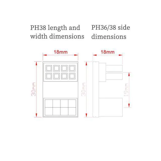 Alt view image 5 of 7 - PH38 CPU 8P Power Adapter with Heatsink Male to Female Header 180 Degree Socket Buckle for Desktop Chassis CPU Wiring Beautification (PH38B-C2 Sliver, 1piece)