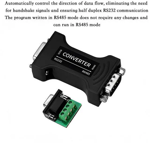 Alt view image 4 of 5 - RS232 to RS485 / RS422 Serial Converter Header 9-pin Com Port Adapter with 4 Position Terminal Block Anti-Surge