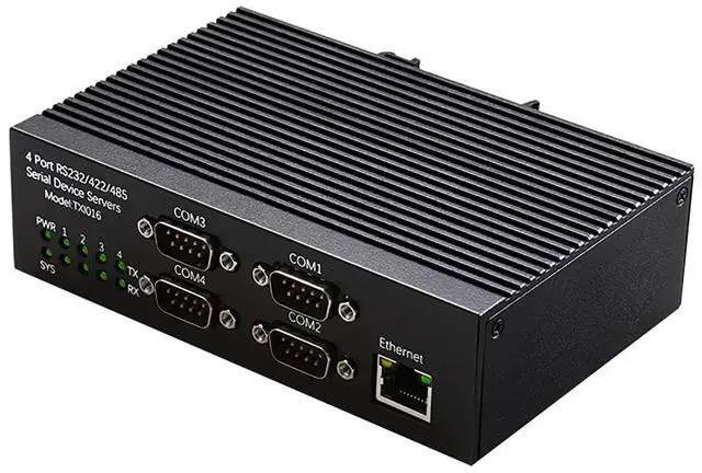 Main image of 4 Port RS485 RS232 RS422 Serial Device Server DIN Rail Mount Industrial Ethernet Converter 10 100Mbps Multi Protocol Serial to Network Module