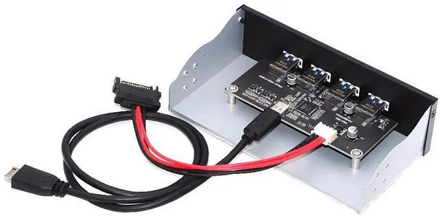 Main image of 4-Port 10Gbps Front Panel Internal USB 3.1 Gen 2 Type-C to Type-A to Motherboard Internal Type-E Hub Adapter for 5.25" Bay