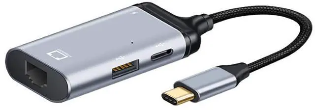 Main image of chenyang USB C HUB,USB C to RJ45/USB A/C Data/PD 65W Fast Charging 4 in 1 Multiport Adapter Support Network/Data/Charging Working at The Same time