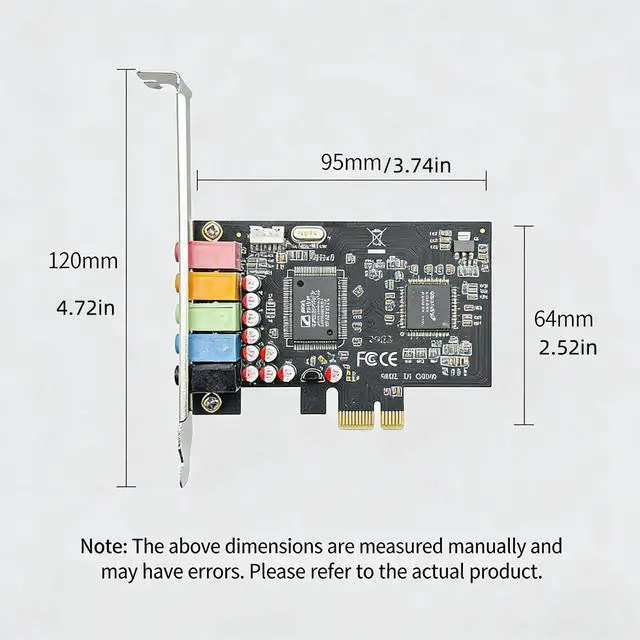 Alt view image 7 of 7 - PCIe X1 to 5.1CH Internal Sound Card with CMI87384CH Chip 5.1 Channel Surround Stereo Audio Card for Desktop PC Compatible with A3D, DS3D, DirectSound 3D, EAX Sound Effects