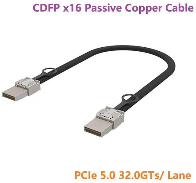 Alt view image 3 of 5 - CDFP to CDFP 16x PCIe 5.0 Cable 32GT/s, 29AWG SAS, 120Pin CDFP Male Connector, Extended Sidebands (RC to NRC), Industrial Grade -40°C~+85°C, 0.5A, 30V (1m/39.37in)