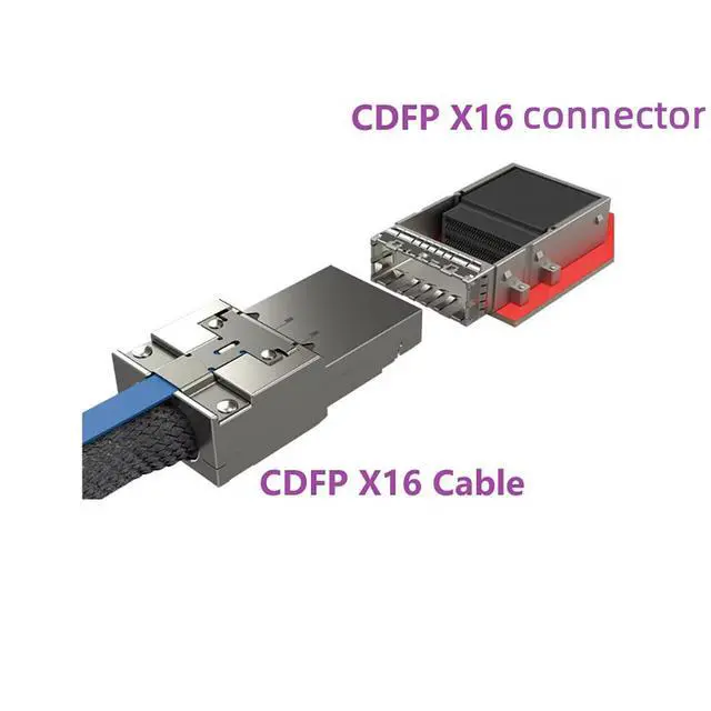 Alt view image 2 of 5 - CDFP to CDFP 16x PCIe 5.0 Cable 32GT/s, 29AWG SAS, 120Pin CDFP Male Connector, Extended Sidebands (RC to NRC), Industrial Grade -40°C~+85°C, 0.5A, 30V (1m/39.37in)