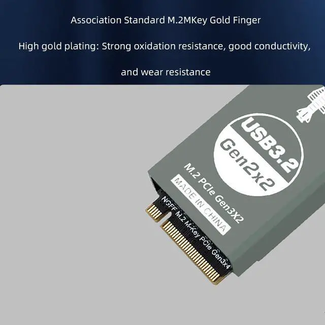 Alt view image 2 of 6 - M.2 NVMe to USB 3.2 Front Panel Expansion Card Type-E+C 10Gbps*2 / 20Gbps High Speed, Aluminum Case with 4-Layer PCB (PH6603PLUS, 20Gbps*1)